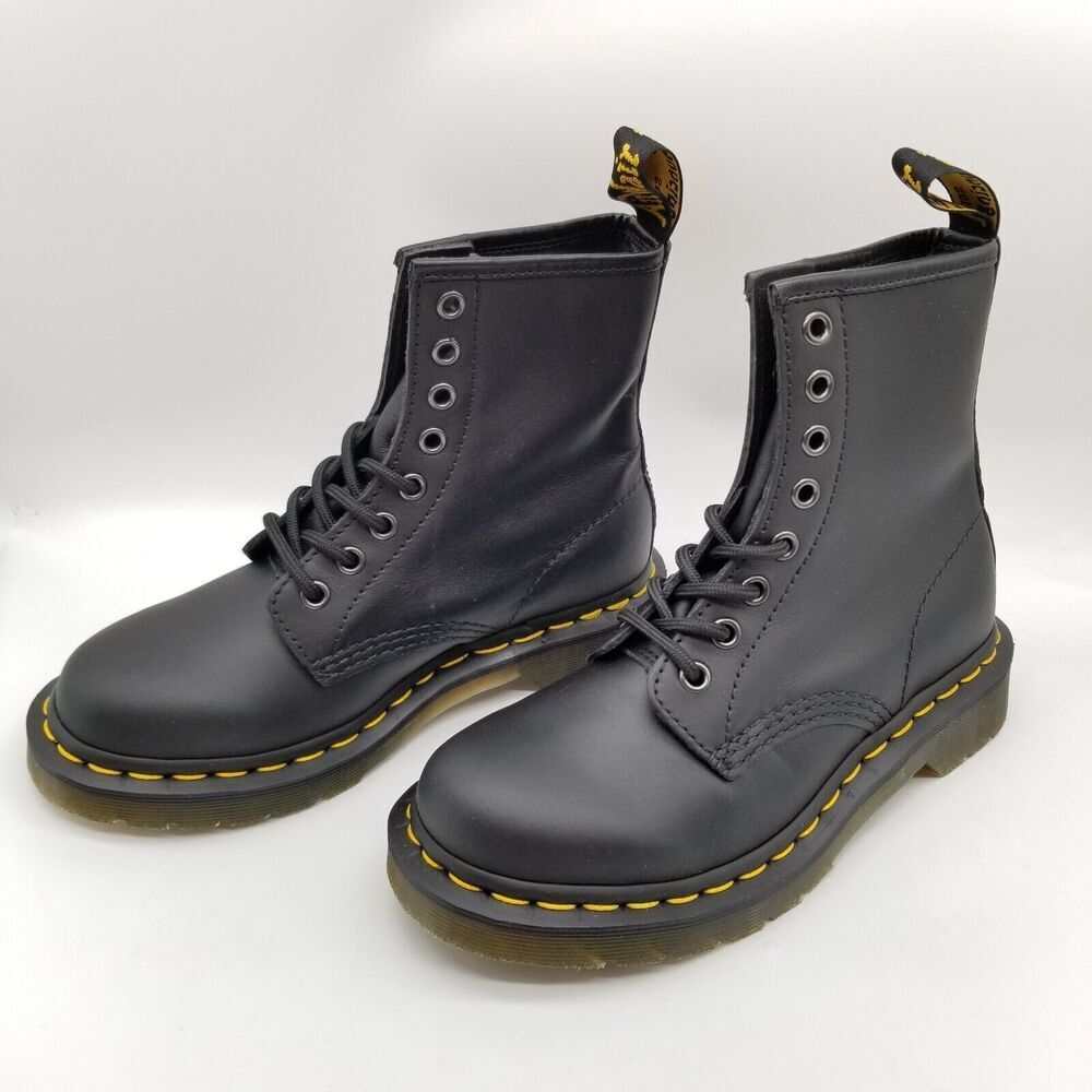 Dr. Martens 460 Women Bex Smooth Leather Lace Up Boots Sz 5 Black Combat Grunge